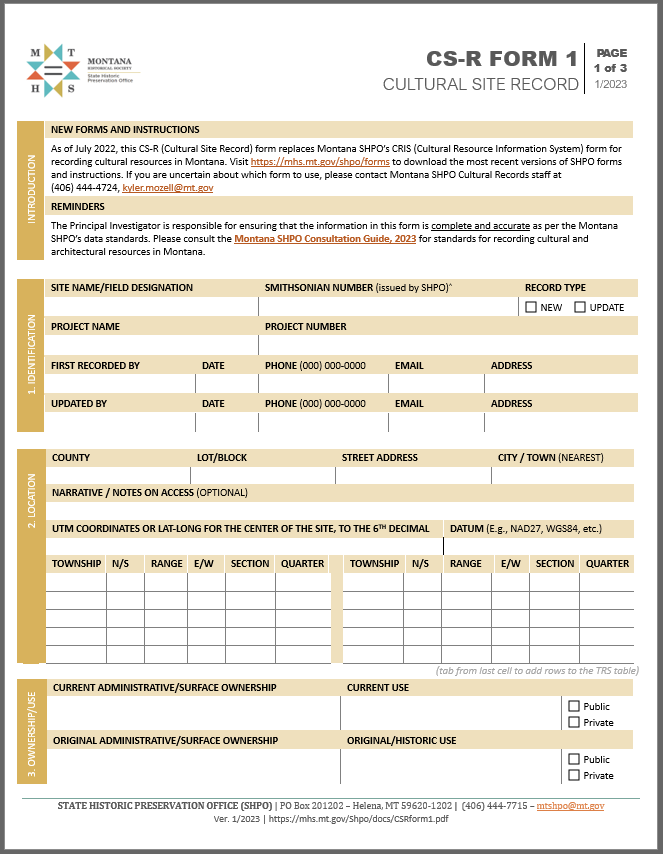 CSR Form