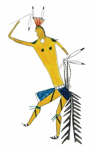 Ledger art by Crow Indian Scout Curley