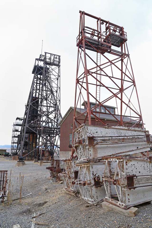 Image of the Anselmo Mine headframe in Butte, Silver Bow County, Montana