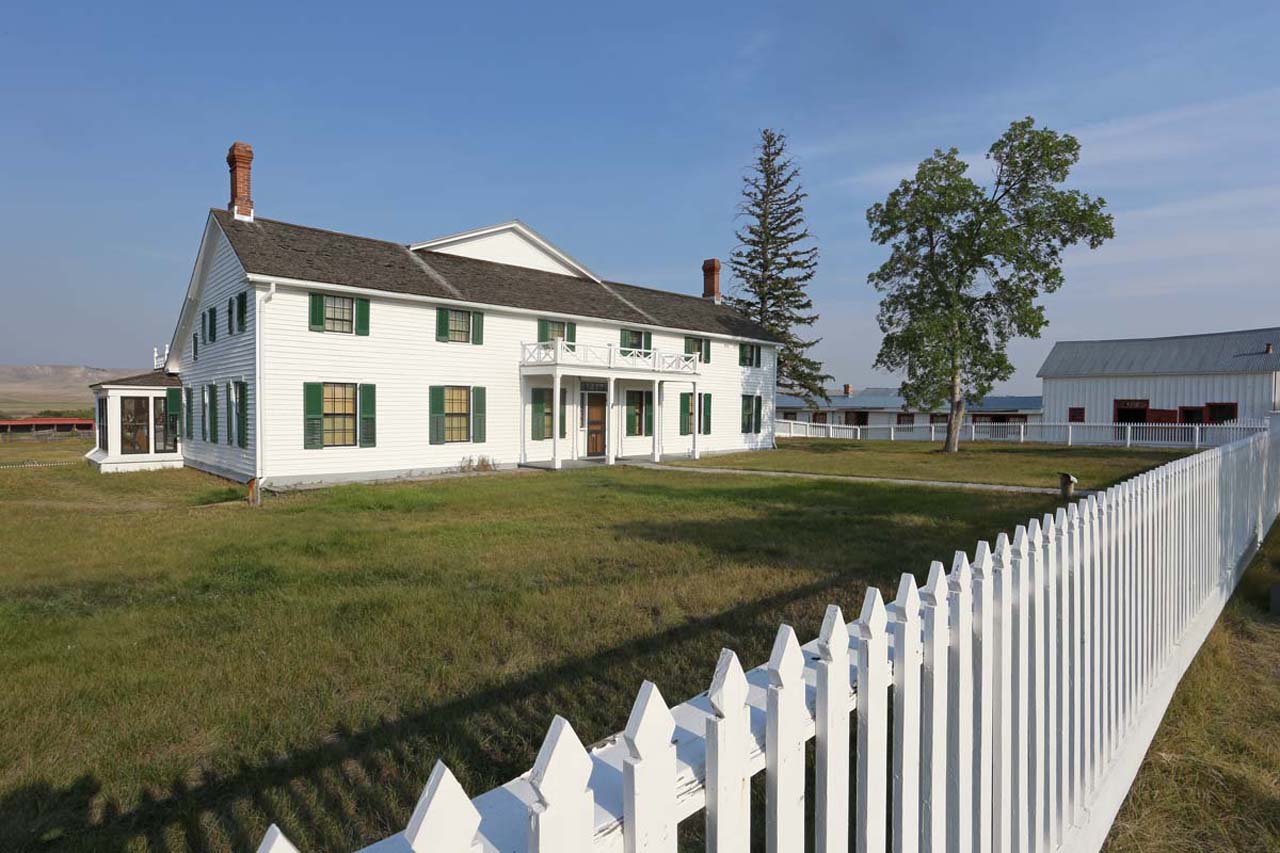 Exterior view of the ranch house at Grant-Kohrs Ranch in Deer Lodge County, Montana